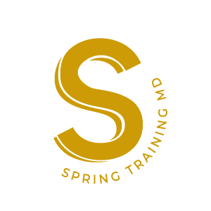 Gold "S" logo with "Spring Training MD".