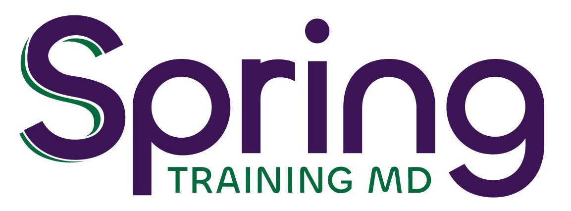 Spring Training MD logo in purple and green.