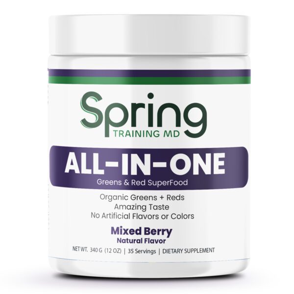 Spring Training MD All-In-One supplement jar. Spring Training MD All-In-One supplement jar.