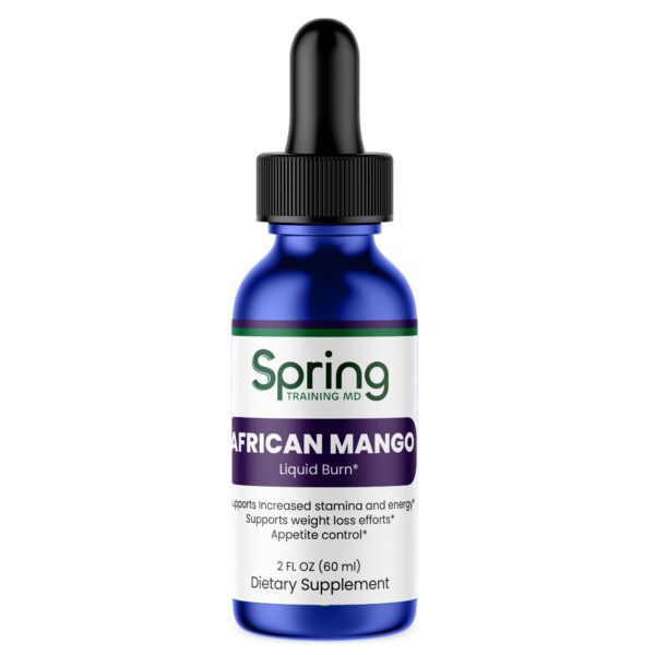 Blue bottle labeled "African Mango" dietary supplement. Blue bottle labeled "African Mango" dietary supplement.