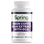 Green coffee bean extract supplement bottle.