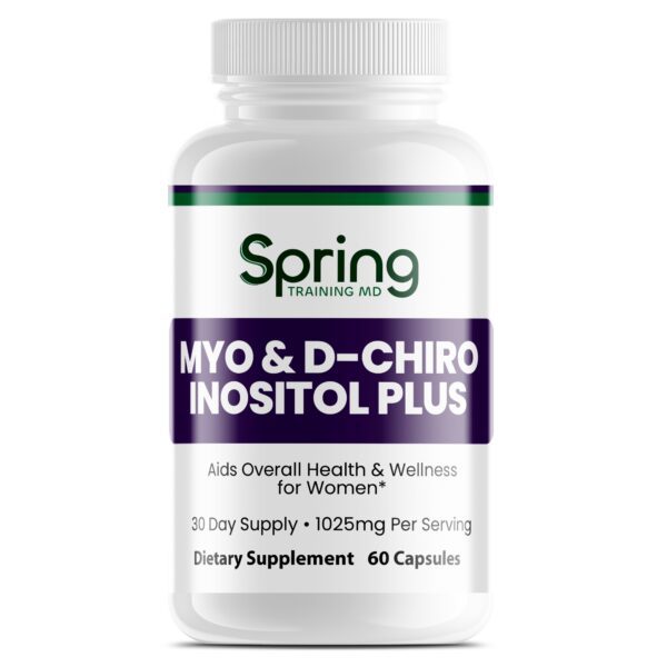Supplement bottle labeled Myo & D-Chiro Inositol Plus. Supplement bottle labeled Myo & D-Chiro Inositol Plus.
