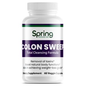 Dietary supplement bottle labeled Colon Sweep.