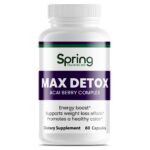 Max Detox supplement bottle with acai berry.