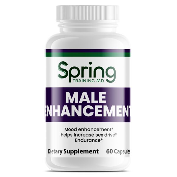 Male enhancement dietary supplement bottle. Male enhancement dietary supplement bottle.