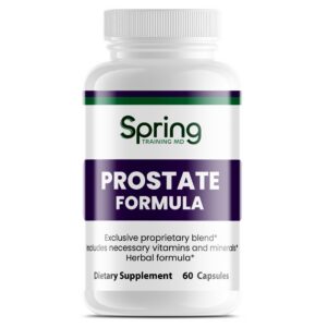 Prostate formula dietary supplement bottle.
