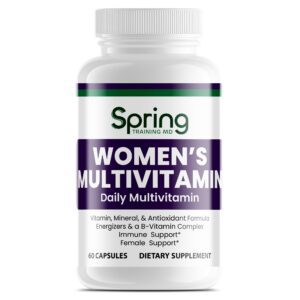 Women's multivitamin bottle with 60 capsules.