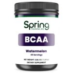 BCAA supplement container, watermelon flavor, 45 servings.