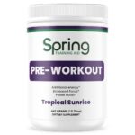 Pre-workout supplement container, Tropical Sunrise flavor.