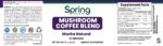 Mushroom coffee blend packaging with supplement facts.
