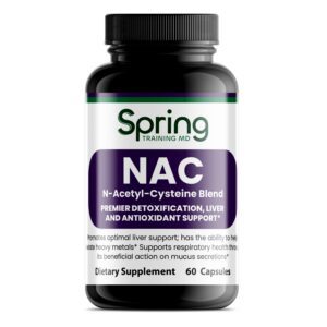 NAC supplement bottle with detoxification benefits.