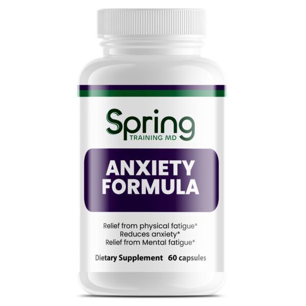 Anxiety formula supplement bottle, 60 capsules.