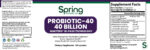 Probiotic supplement label with nutritional information.