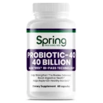 Probiotic supplement bottle with 40 billion CFU.