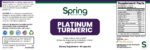 Platinum Turmeric dietary supplement label.