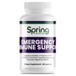 Supplement bottle labeled Emergency Immune Support.