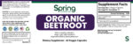 Organic beetroot dietary supplement label.