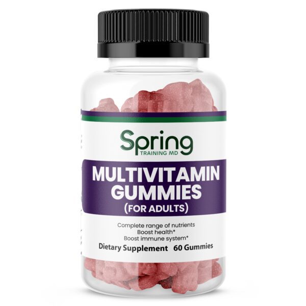Multivitamin gummies bottle for adults.