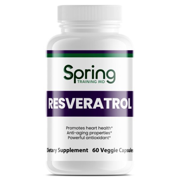 Resveratrol supplement bottle with health benefits listed. Resveratrol supplement bottle with health benefits listed.