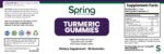 Turmeric gummies supplement label with information.