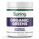 Organic greens supplement, strawberry watermelon flavor.