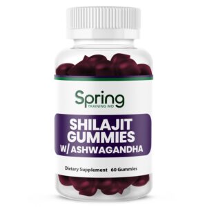 Shilajit gummies bottle with Ashwagandha label.
