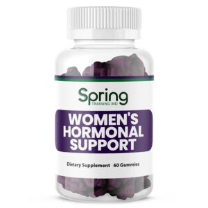 Women's hormonal support gummies bottle.