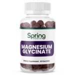 Magnesium glycinate gummies in clear bottle.