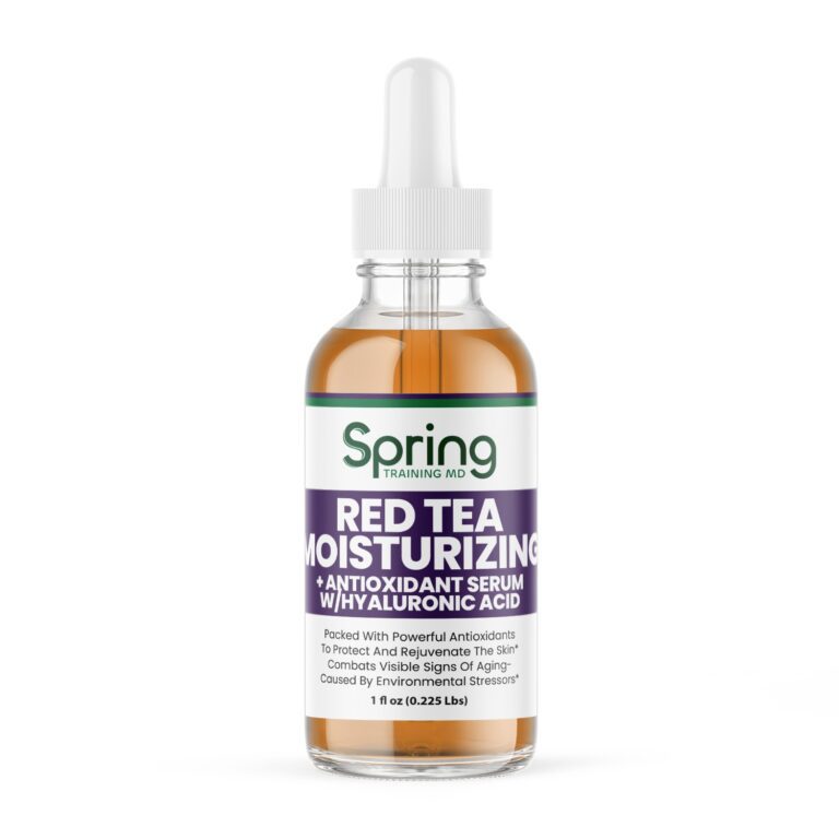 Red tea moisturizing serum with dropper.