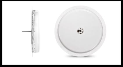 White round sensor with side and front view.
